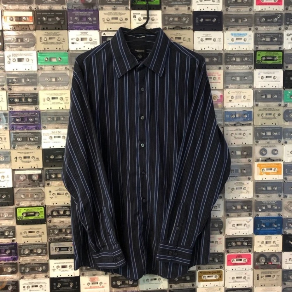 Van Heusen Blue Striped Dress Shirt